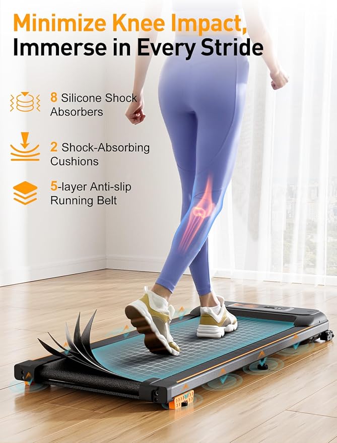 Walking Pad with Incline, Under Desk Treadmill, Portable Treadmills for Home/Office, 2.5HP Walking Jogging Running Machine with LED Display, Remote Control/App Control