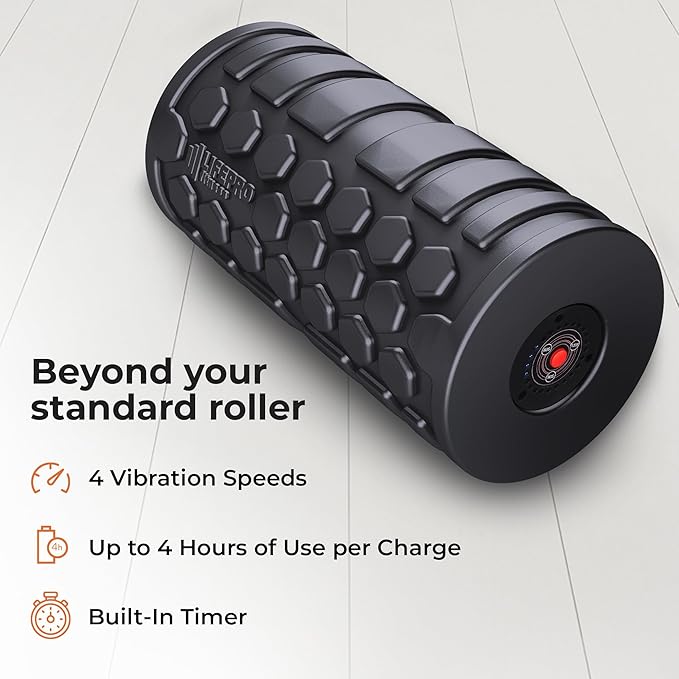 LifePro 4-Speed Vibrating Foam Roller for Muscle Recovery and Physical Therapy - High-Intensity Roller for Trigger Point Therapy, Deep and Gentle Back and Pliability Training