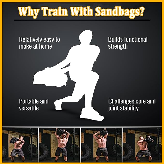 Taeku Fitness Sandbag, Heavy Duty Workout Sand Bag with Handles Weighted Slam Bag with 3 Unfilled Bags for Strength Powerlifting Exercise