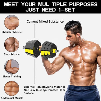 Adjustable-Dumbbells-Set, Free Weights Set with Connector,Fitness Exercises