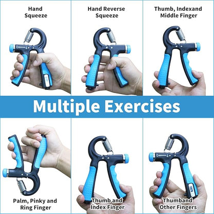 Grip Strength Trainer, Hand Gripper Strengthener with Adjustable Resistance 11-132 Lbs (5-60kg), Forearm Strengthener with Non-Slip Gripper for Muscle Building and Injury Recover Gym/Home