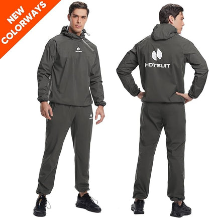 HOTSUIT Sauna Suit for Men Sweat Sauna Jacket Pant Gym Workout Sweat Suits