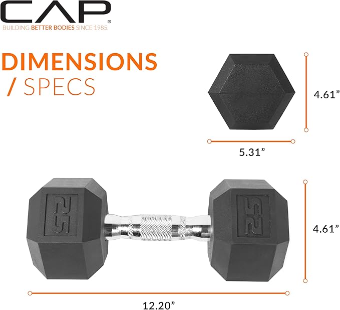 CAP Barbell Coated Hex Dumbbell Weight