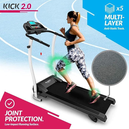 Bluefin Fitness Kick 2.0 | Task 2.0 | Innovative High-Speed Folding Treadmill | Home Walkpad | Joint Protection Tech | Compact Walking | Running Machine | Home Gym Office | Bluetooth