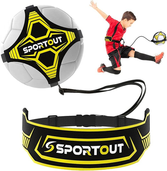 Sportout Soccer/Volleyball Training Equipment Aid, Solo Soccer Trainer, Football Accessories with Adjustable Waist Belt for Kids Adults, Perfect Soccer/Volleyball Gift