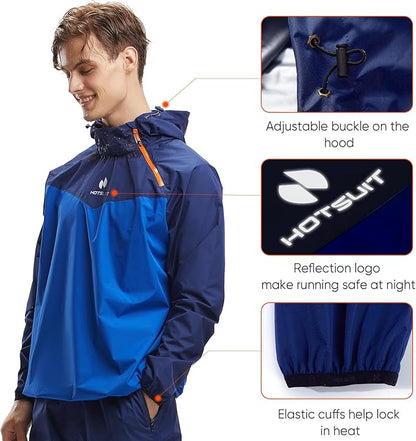 HOTSUIT Sauna Suit for Men Sweat Sauna Jacket Pant Gym Workout Sweat Suits