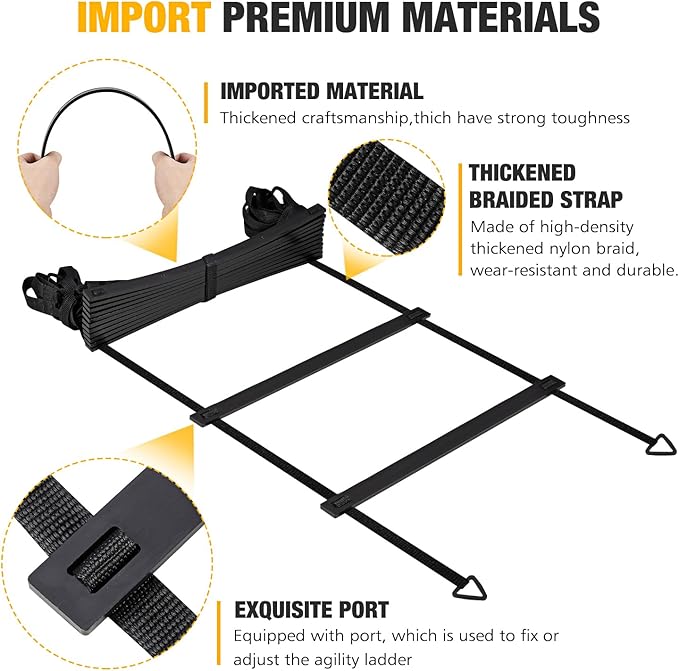 Agility Ladder, Speed Ladder Training Equipment, workout Ladder Adults,12 Rung 20ft Exercise