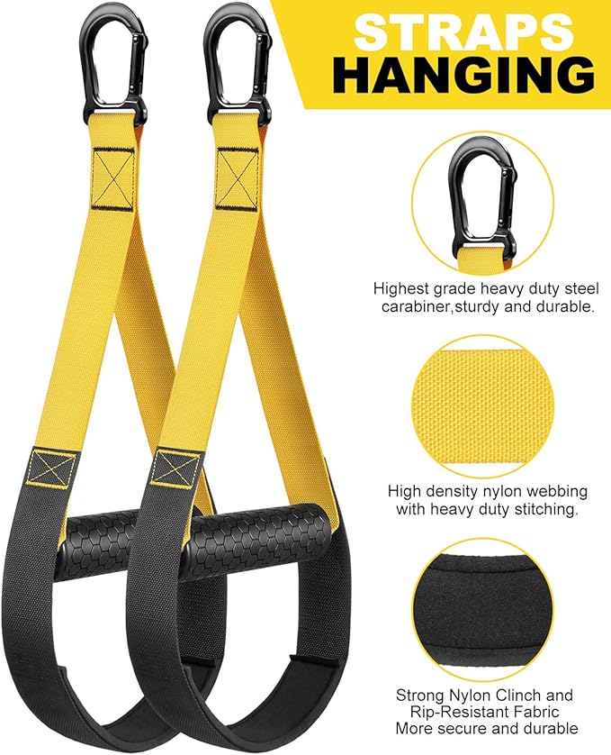 Home Resistance Training Kit, Resistance Trainer Exercise Straps with Handles, Door Anchor and Carrying Bag for Home Gym, Bodyweight Resistance Workout Straps for Full-Body Workout