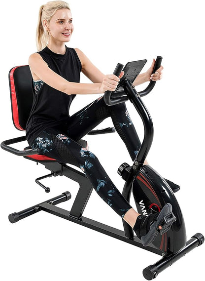 VANSWE Recumbent Exercise Bike for Adults Seniors - Recumbent Bikes for Home with Magnetic Resistance, Bluetooth and App Connectivity, Pulse Sensor