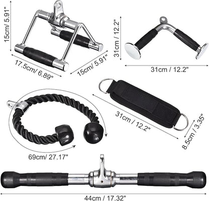 uxcell Tricep Press Down Cable Machine Attachment Set