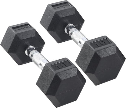 Inspire Fitness Rubber Dumbbell Set - Rubber Hex Weight Set - Dumbbell Weight Set for Home Gym or Professional Gym - Ergonomic Weight Set