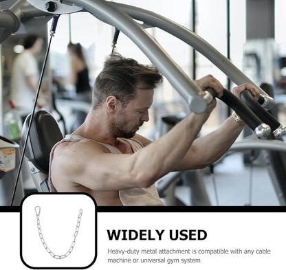 BESPORTBLE 2pcs Fitness Chain Exercise Cable Machine Extension Chain Pull Cable Extension Weight Machine Chain LAT Pulldown Attachment Accessories for Pulley System, Home Gym