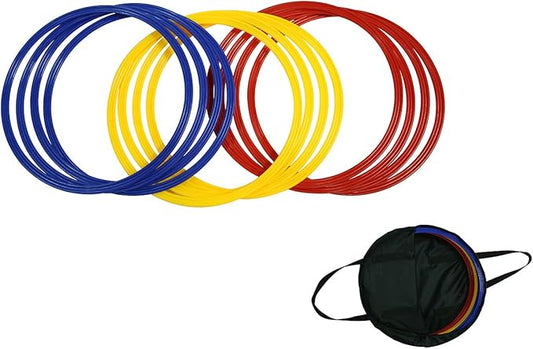 Trademark Innovations Speed & Agility Training Rings - Set of 12 - with Carrycase