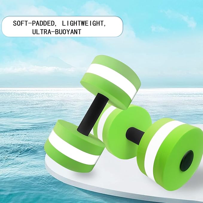 Swimming Exercise Equipment Water Dumbbells: Water Foam Barbells of 2 Set, Pool Heavy Weights, Pool Resistance, Hand Fitness Gear, Aqua Aerobic Sport Tool, Swimming Paddles, Water Walking Grip