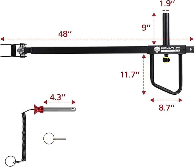 Signature Fitness Adjustable Lever Arms, Rated 600 LB Per Arm, Fits 2'' x 2'', 3'' x 2'', 3'' x 3'' Racks, Black, Pair