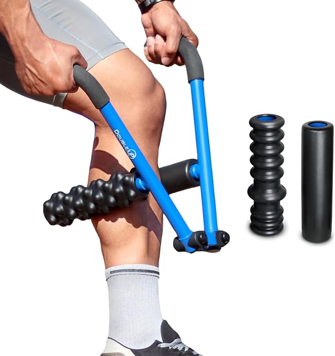 DoubleUP Roller Therapy Kit - Muscle Massager with Lever-Action Pressure Control and Quick-Change Rollers