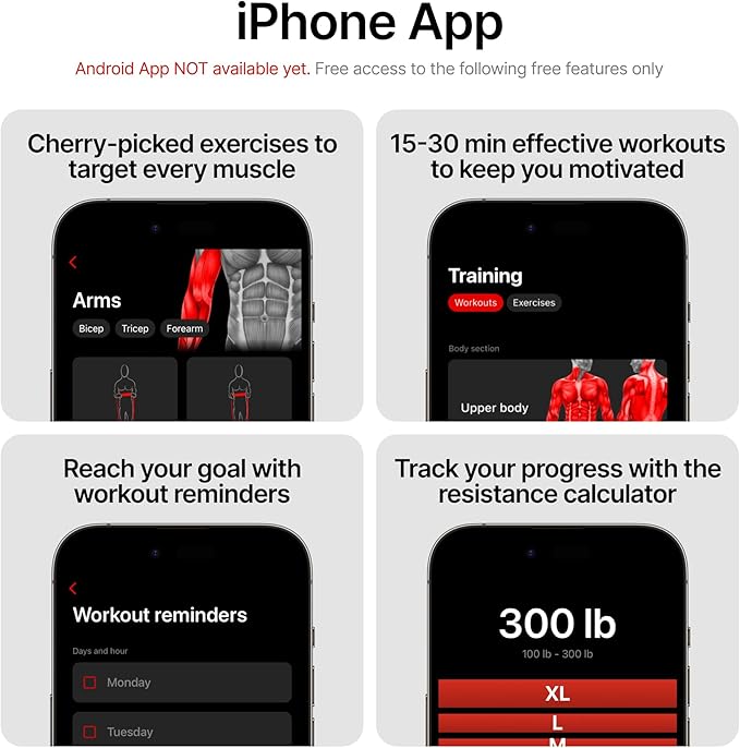 Weller Powerband. Free Workout iPhone App, Loop Bands to Build Muscle, Home Gym, Fitness, Workout, Exercise, Heavy Duty, Powerlifting, Pull-up, Mobility, Stretching, Warm up