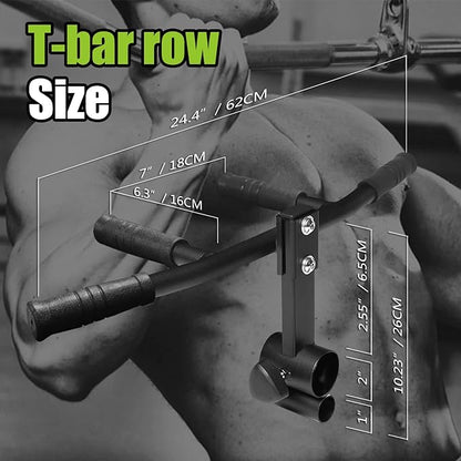 T Bar Row Handle Landmine Attachment, New Upgrade Steel Landmine Handle fits 1“ Standard or 2” Olympic Barbell - Sturdy Connection Design, Easy to Install, 300 lbs Weight Capacity