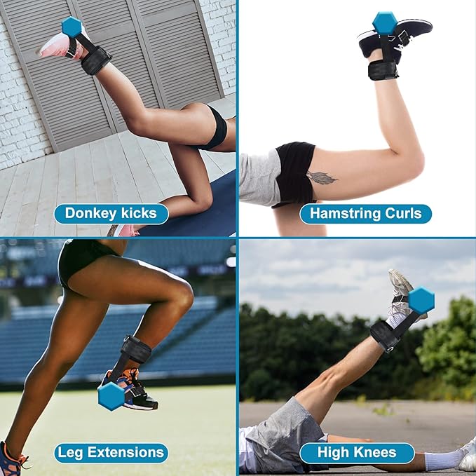 Ankle Weights for Men and Women 2PCS,Adjustable Foot Weight Dumbbell Ankle Straps ,Home Gym Tibialis Trainer Reverse Hyperextension Hamstrings Curl , donkey kicks, etc.