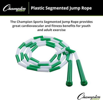 Champion Sports Classic Plastic Segmented Beaded Jump Ropes - Phys. Ed, Gym, Fitness and Recreational Use, In a Variety of Lengths for Kids to Adults