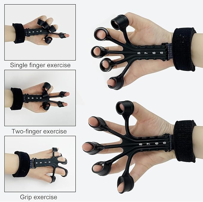 Suaoilblna Grip Strength Trainer,Gripster,Finger Strengthener，Hand Grip Strengthener,Hand Exercisers for Strength,Finger Exerciser & Hand Strengthener,forearm strengthener, black-01