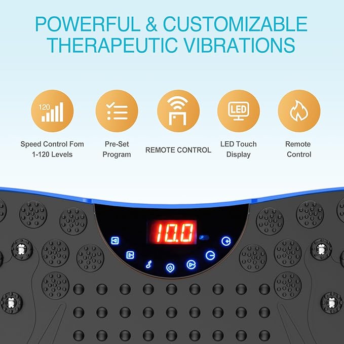 Vibration Plate Exercise Machine Whole Body Workout Vibrate Fitness Platform Lymphatic Drainage Machine for Weight Loss Shaping Toning Wellness Home Gyms Workout for Women Men