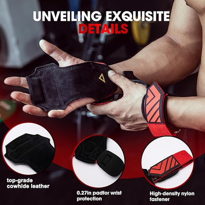 MANUEKLEAR Wrist Straps for Weightlifting, Lifting Straps Gym for Powerlifting, Neoprene Padded Deadlift Straps for Women with Adjustable Cushion Wrist Loop