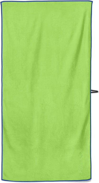 Flow Hydro Sport Towel - Microfiber Quick Dry Swimming Towels for Swim, Pool, Triathlon, and Other Water Sports in Medium, Large, Extra Large, and Hooded Sizes (Lime, X-Large (72" x 40"))