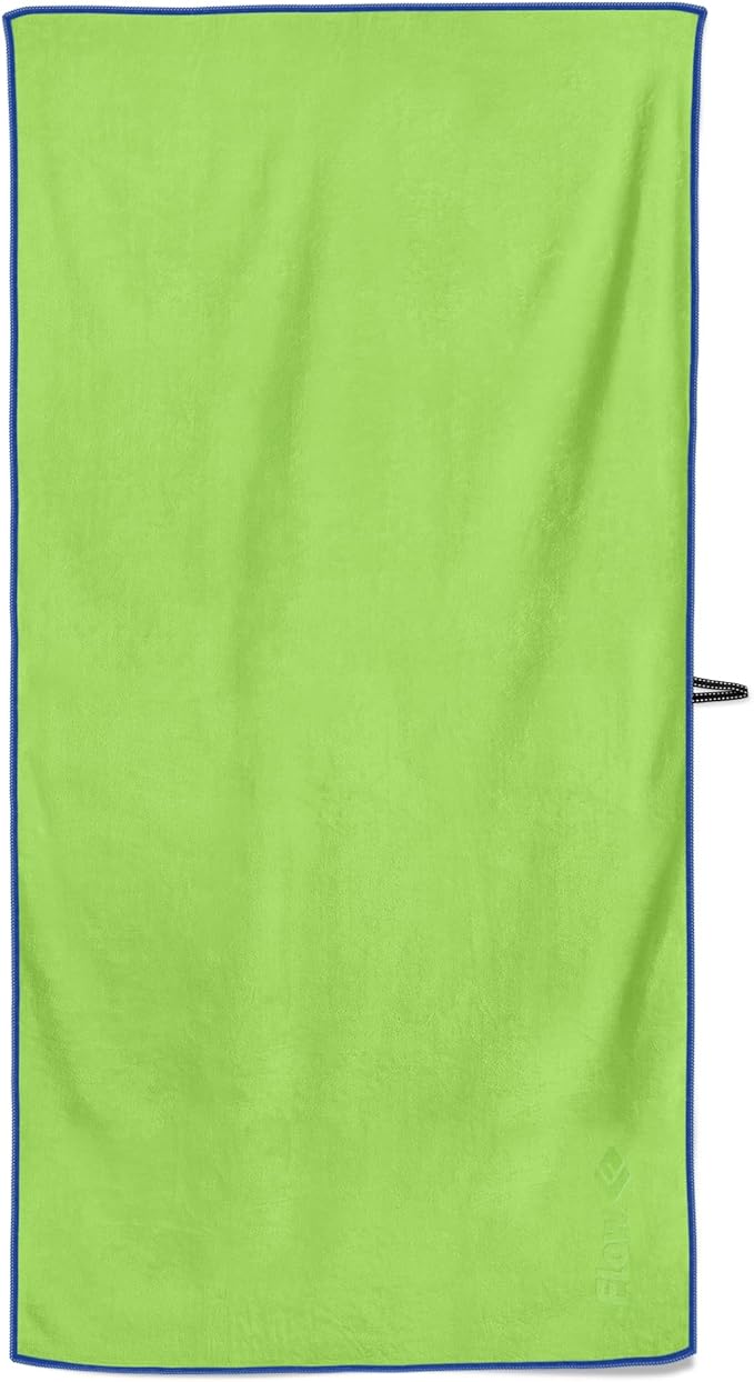 Flow Hydro Sport Towel - Microfiber Quick Dry Swimming Towels for Swim, Pool, Triathlon, and Other Water Sports in Medium, Large, Extra Large, and Hooded Sizes (Lime, Large (60" x 30"))