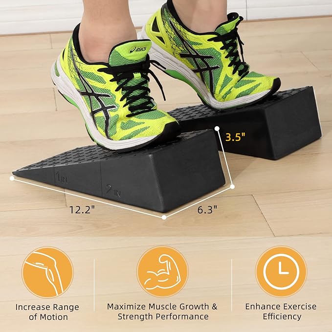 Squat Wedge – Slant Board for Squats Non-Slip Squat Wedge Blocks Improve Squat and Strength Performance Calf Stretcher for Physical Therapy Foot Stretcher