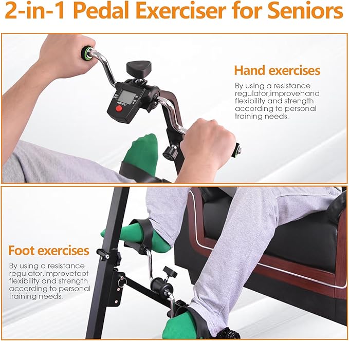 Pedal Exerciser Bike Elderly Hand Arm Leg and Knee Exercise Equipment Stroke Recovery Equipment for Seniors