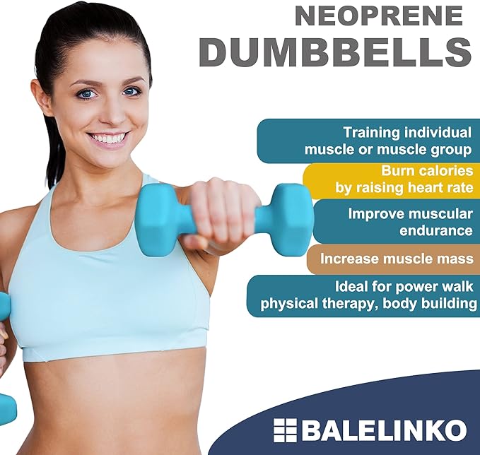 Balelinko Home Gym Equipment Workouts Strength Training Weight Loss Pilates Weights Yoga Sets Weights for Women, Men, Seniors and Youth