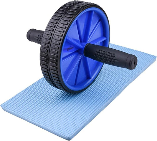 Pro Impact Abs Core Strength Roller Trainer - Abs Balancing - Non-Slip Handles - Double Wheel - Back Triceps Shoulders Exercise Equipment - Home Gym - Workout Fitness - Core Workout Men & Women