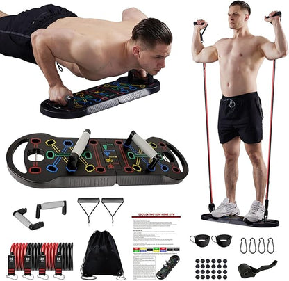 Upgraded Push Up Board, Portable Foldable 20 in 1 Push Up Bar Fitness, Pushups Handles for Floor,Strength Training Equipment at Home Gym