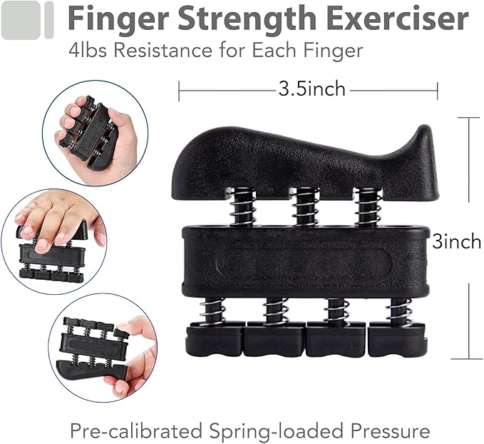 Grip Strength Trainer Kit with Finger Exerciser, Hand Grip Strengthener, Hand Extension Exerciser, Stress Relief Ball, Grip Ring, Gyro Ball for Muscle Building and Injury Recover