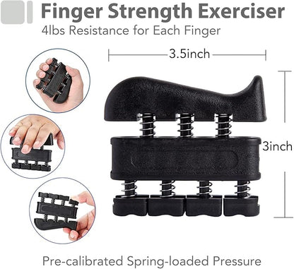 Grip Strength Trainer Kit with Finger Exerciser, Hand Grip Strengthener, Hand Extension Exerciser, Stress Relief Ball, Grip Ring, Gyro Ball for Muscle Building and Injury Recover