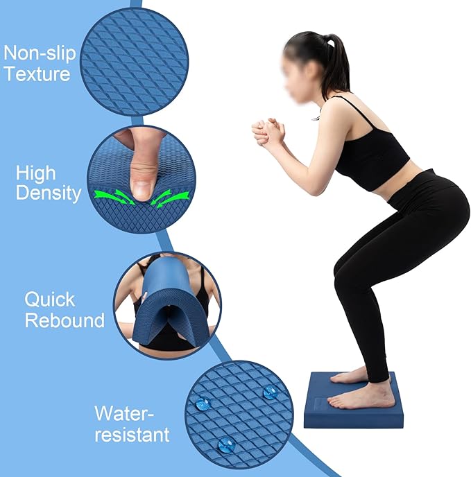 StrongTek Professional Foam Exercise Balance Pad - 15.8" x 13" x 2", High-Density TPE Foam Knee Pad, Non-Slip & Water-Resistant, for Balance Training, Physical Therapy, Yoga, and More