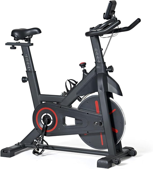 Exercise Bike, Magnetic Stationary Bike, Indoor Cycling Bike Cycle Bike for Home Fitness, Exercisesping Bike with Phone Tablet Mount, Comfortable Seat Cushion & LCD Display