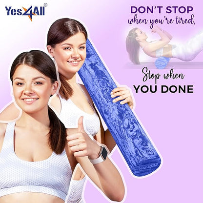 Yes4All Medium-Density EVA Foam Roller for Physical Therapy Round Yoga Back Roller for Muscle Massage, Back Pain Relief