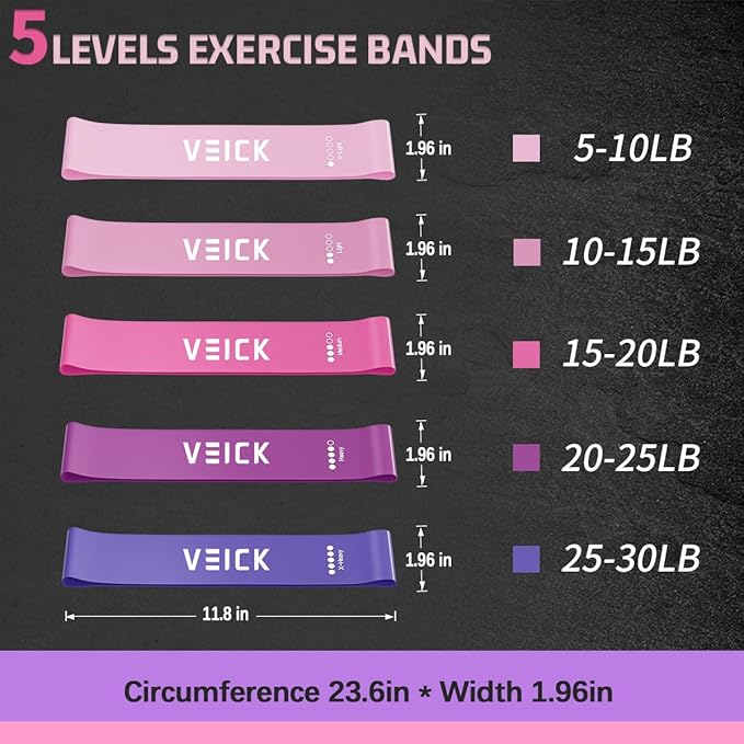 VEICK Resistance Bands, Exercise Bands, Workout Bands, Resistance Bands for Working Out with Handles for Men and Women, Exercising Bands for Fitness Weights Work Out at Home