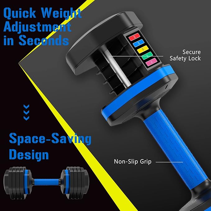 55lb Adjustable Dumbbell - Single Dumbbell Set