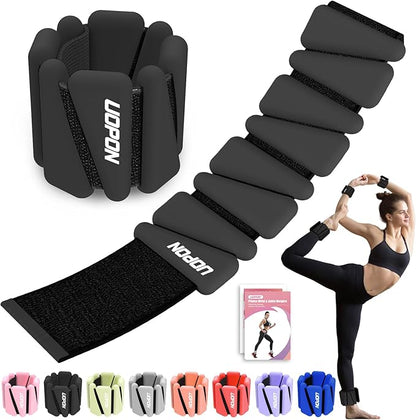 Wrist Ankle Weights for Women Set of 2, Adjustable Silicone Weighted Bangles, Wearable Ultra-durable Strips Weight Bracelet 2 lbs/4 lbs for Yoga, Pilates, Barre, Walking, Arm & Leg Workout