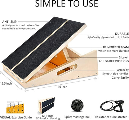 Professional Slant Board, Adjustable Incline Board and Calf Stretcher, Slant Board for Calf Stretching, Calf Stretch Board