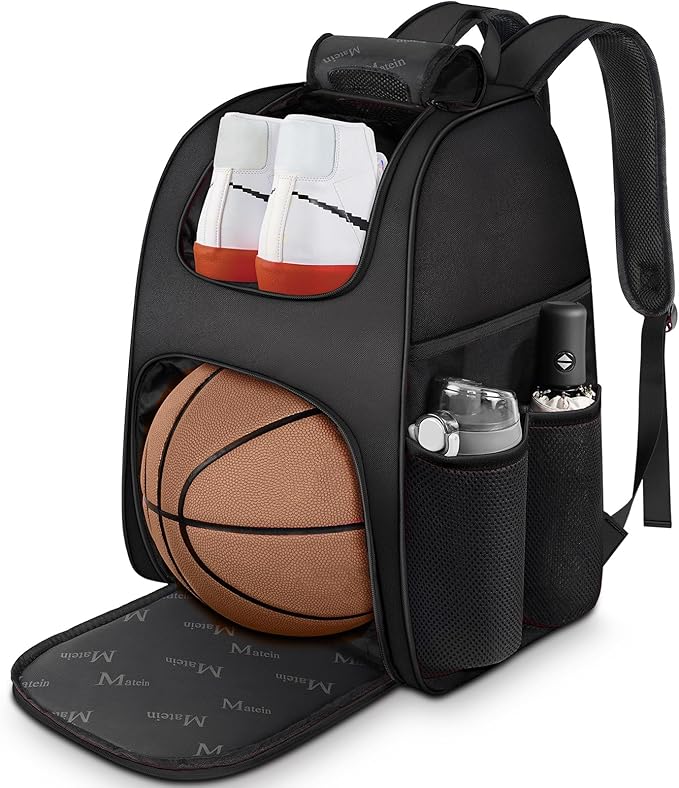 MATEIN Basketball Bag, Sturdy Soccer Bag with Ball Holder & Shoe Compartment, Large Basketball Backpack for Training Equipment, Water Resistant Sports Ball Bags Fits Volleyball Football, Colorful