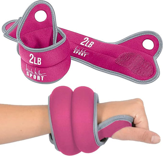 Nicole Miller Wrist Weight Sets Thumblock Hand Weights Sets For Women 2lb Each, 4lb Pair Total