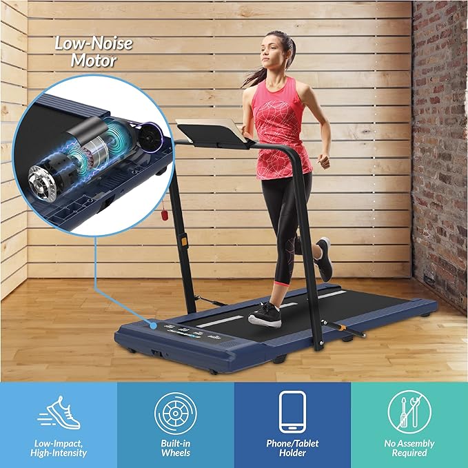 Exerpeutic 400 Lb. Capacity Heavy-Duty Walking/Jogging Exercise Treadmill - Home Gym Workout Equipment - Foldable Under Desk Design