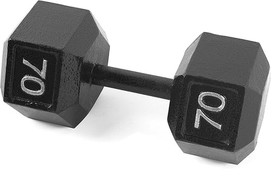 CAP Barbell Black Cast Iron Hex Dumbbell | 5-120 LBs | Single or Pair