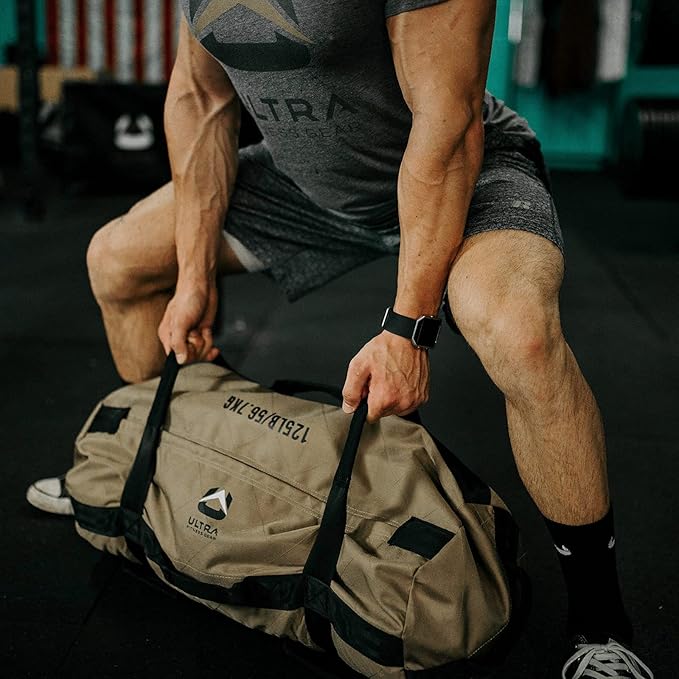 Ultra Fitness Workout Exercise Sandbags - Heavy Duty Sand-Bag, Functional Strength Training, Dynamic Load Exercises, WODs, General Fitness and Military Conditioning