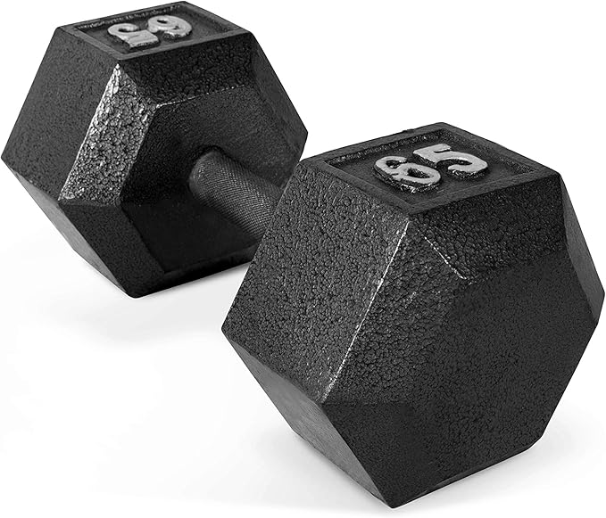 CAP Barbell Black Cast Iron Hex Dumbbell | 5-120 LBs | Single or Pair