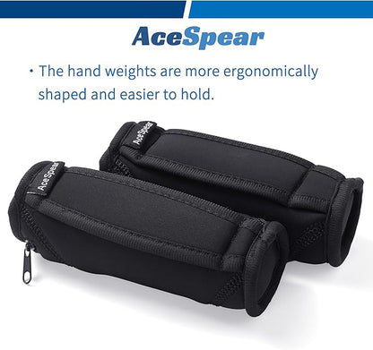 AceSpear Hand Weights for Women Men 1lb 2lbs 3lbs 4lbs Soft Dumbbells of 2, Detachable Walking Weight for Aerobics, Jogging, Running